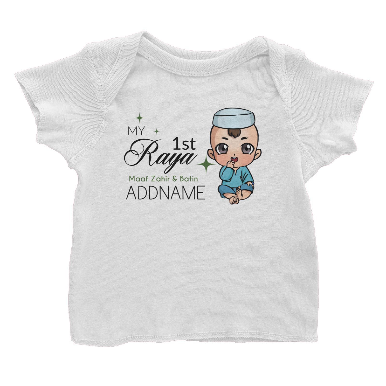 Raya Chibi Baby Baby Boy My 1st Raya Maaf Zahir & Batin Addname Baby T-Shirt