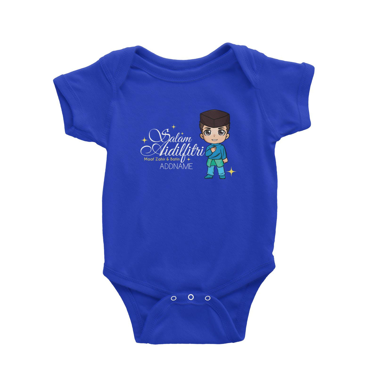 Raya Chibi Wishes Man Addname Wishes Everyone Salam Aidilfitri Maaf Zahir &amp; Batin Baby Rompers