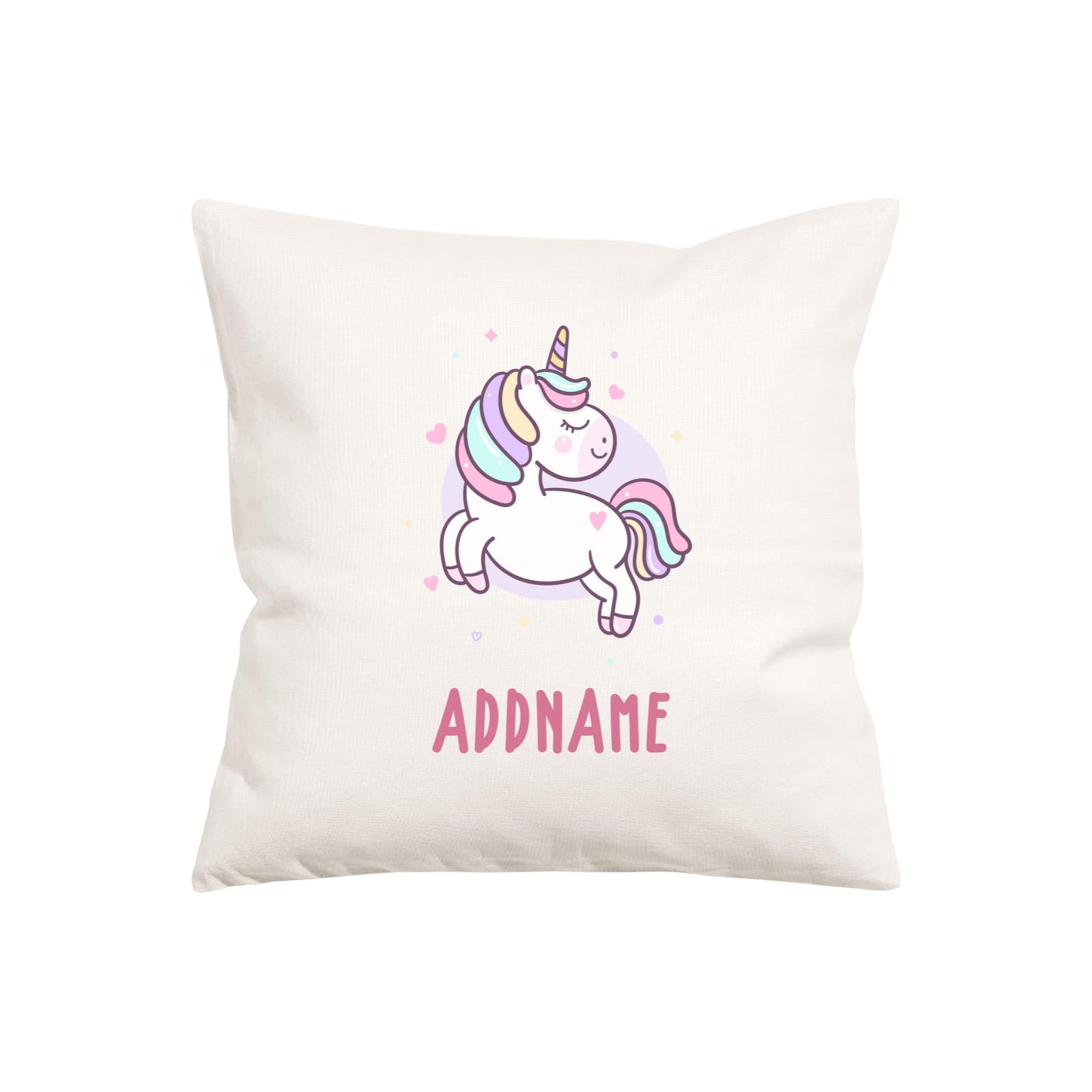 Unicorn And Princess Series Pastel Unicorn Addname Pillow Cushion