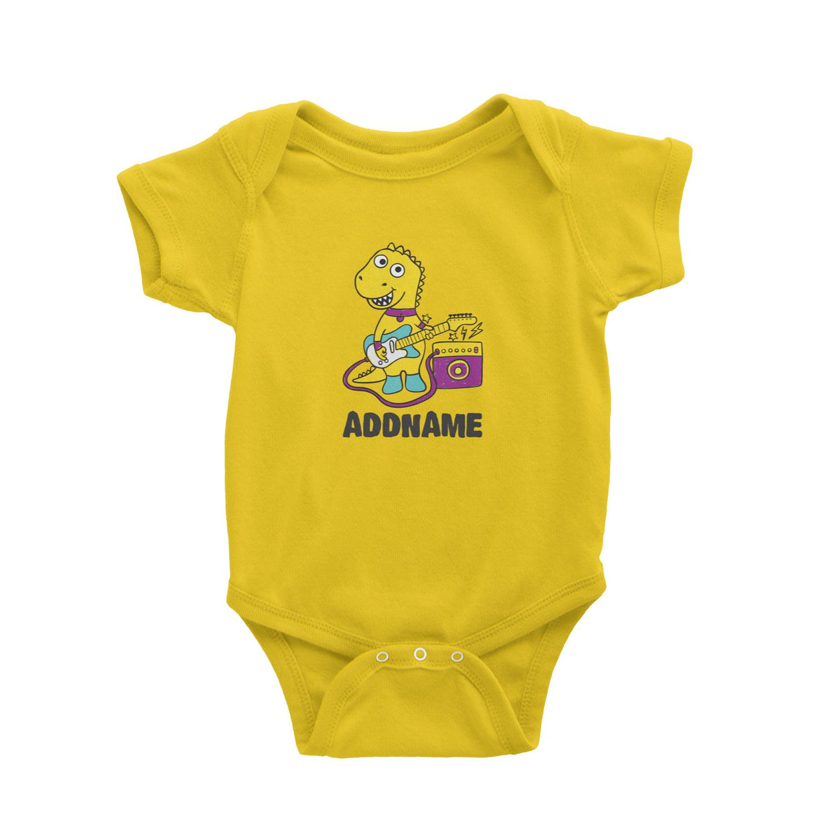 Super Cute Dinosaur Cute Guitarist Baby Romper