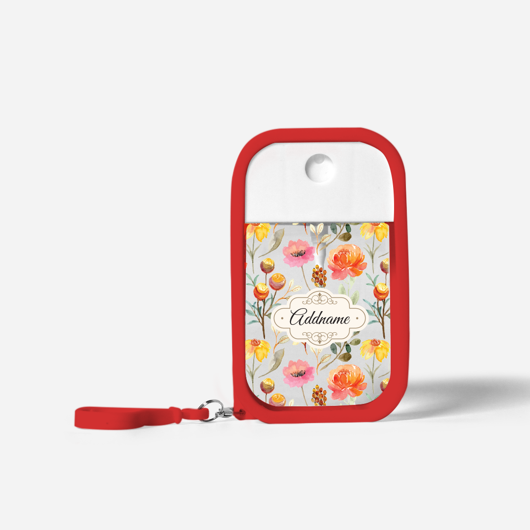 Laura Series Refillable Hand Sanitizer with Personalisation - Carnelian Red