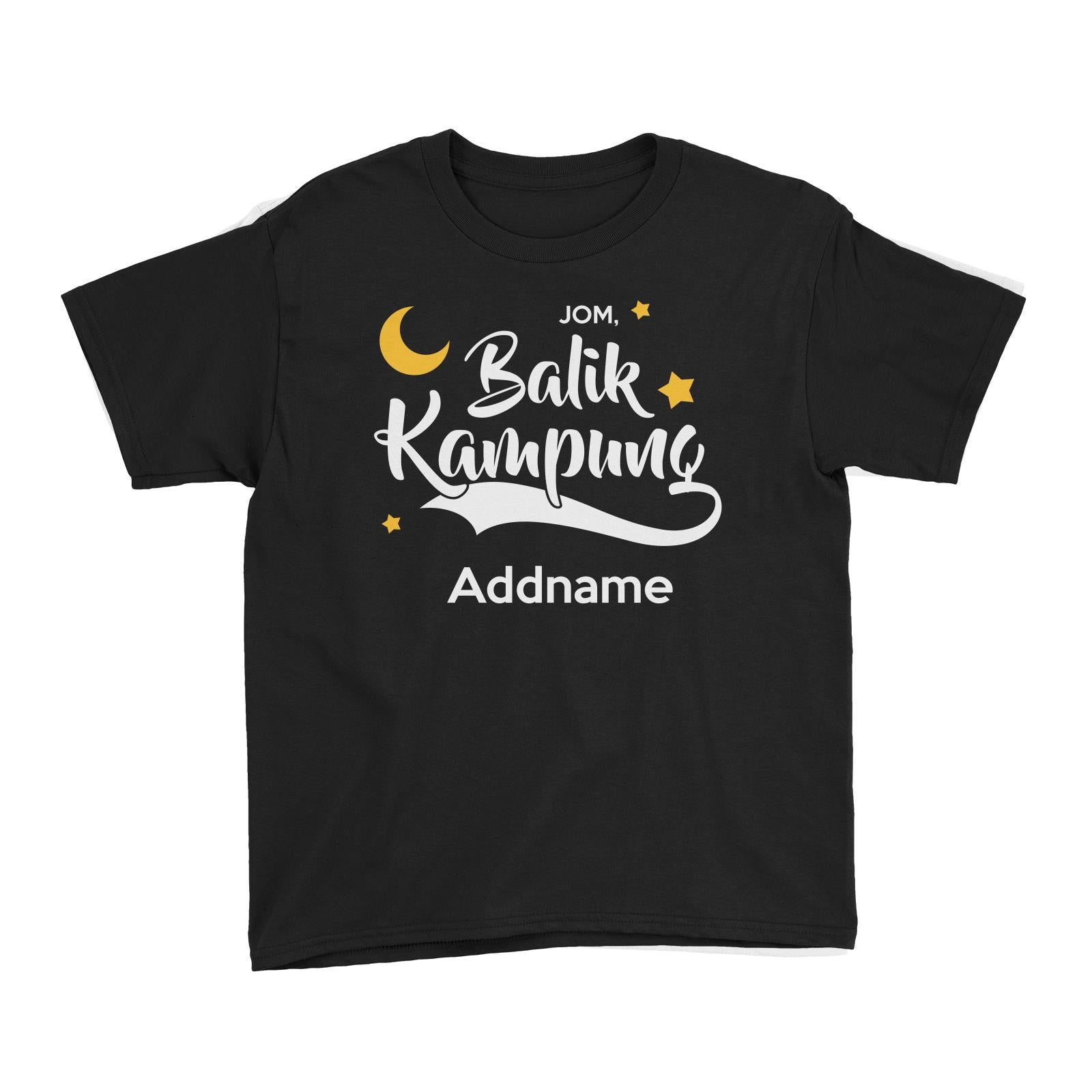 Raya Typography Jom Balik Kampung Addname Kid's T-Shirts
