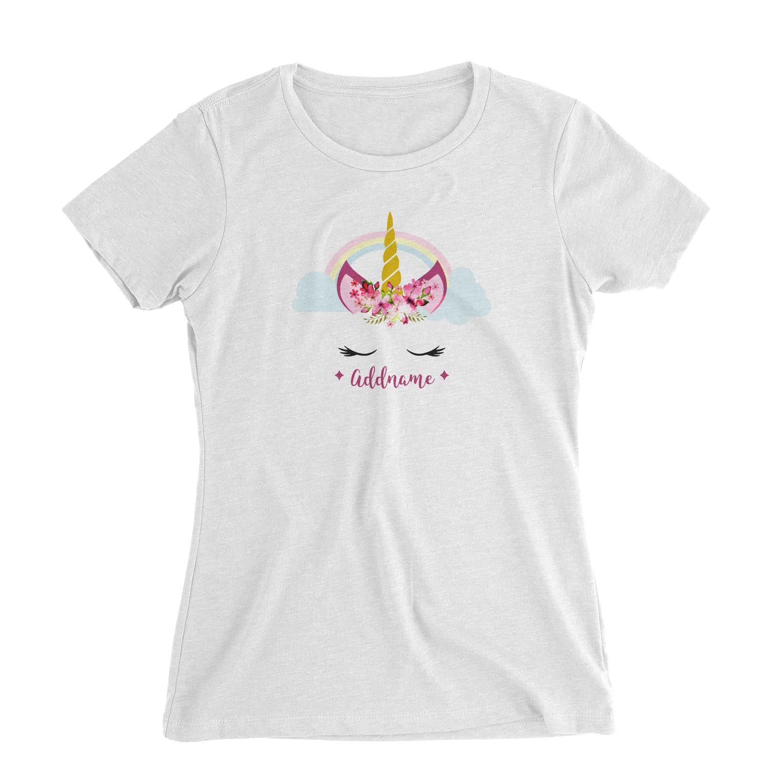 Unicorn Face Girl Addname Women's Slim Fit T-Shirt (FLASH DEAL)
