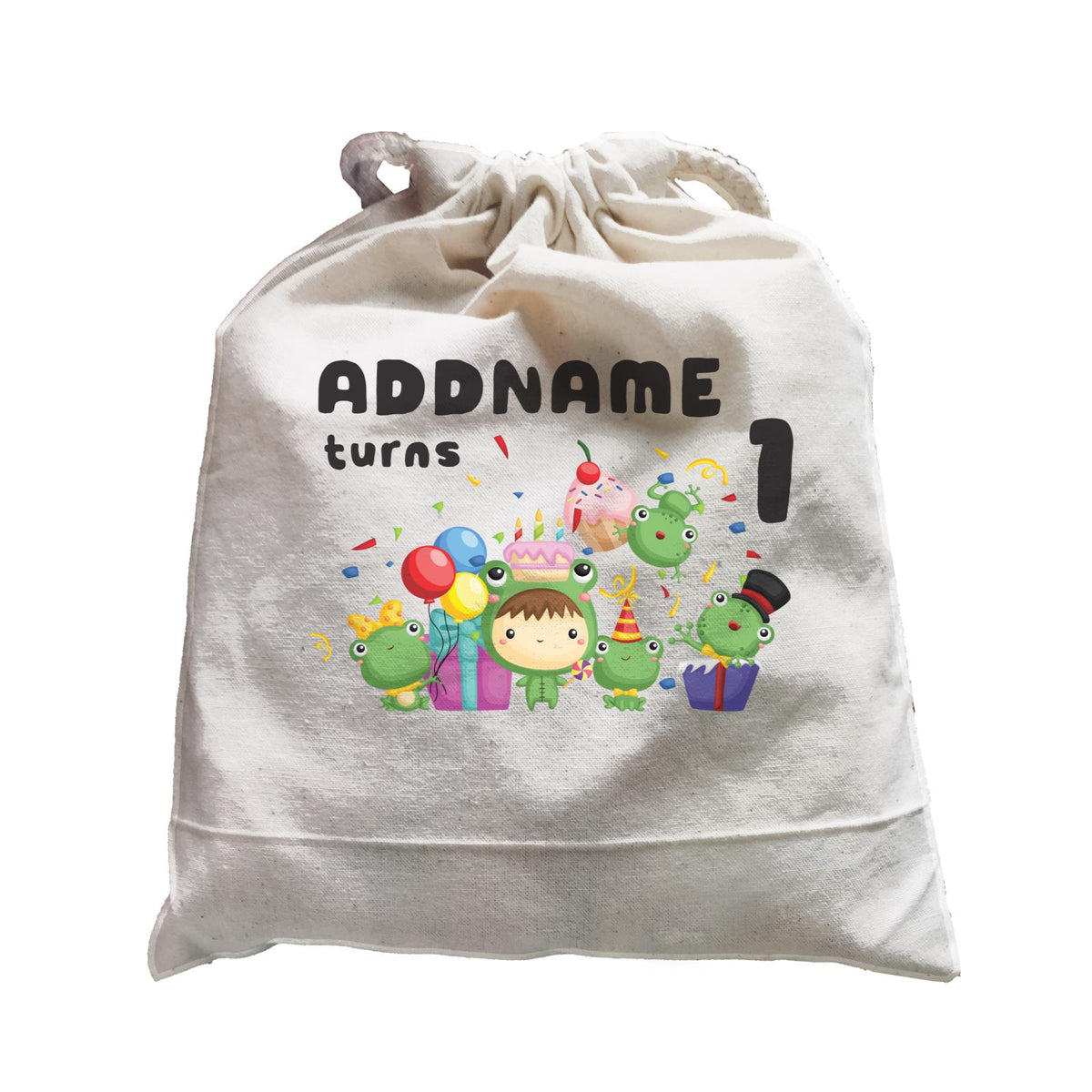 Birthday Frog Happy Frog Group Addname Turns 1 Satchel