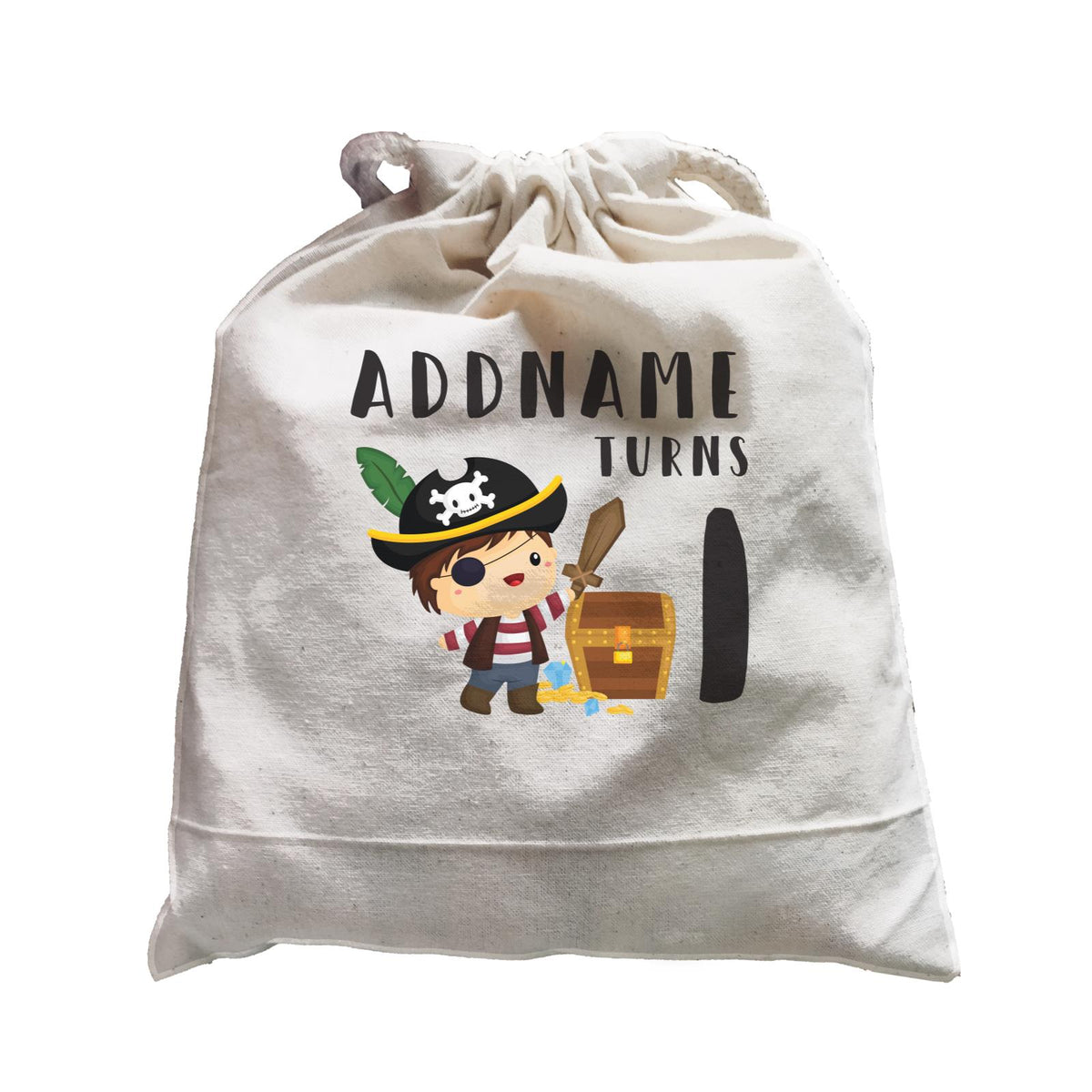 Birthday Pirate Happy Boy Captain With Treasure Chest Addname Turns 1 Satchel