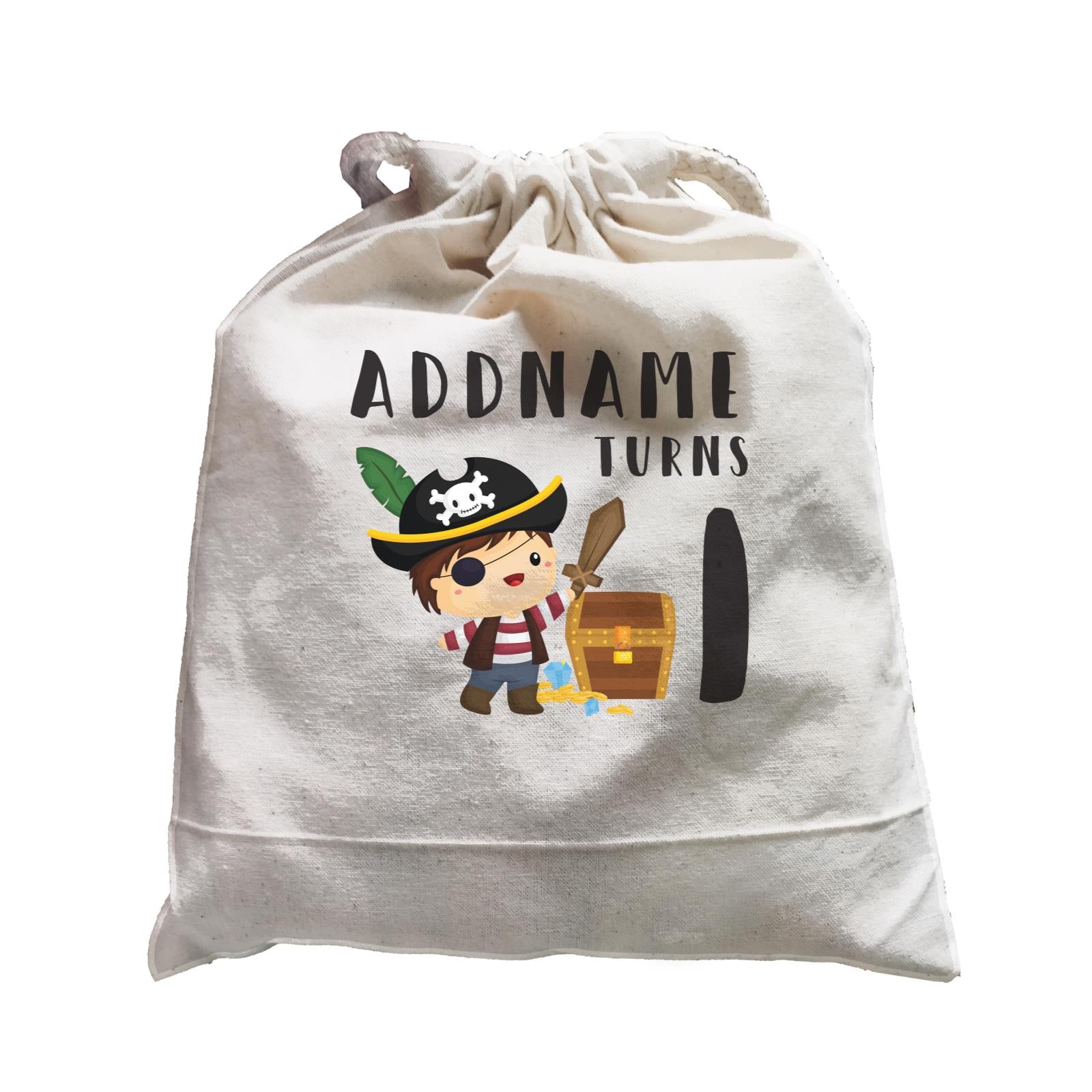 Birthday Pirate Happy Boy Captain With Treasure Chest Addname Turns 1 Satchel