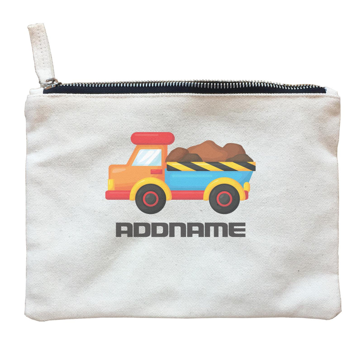Birthday Construction Dump Truck Addname Zipper Pouch
