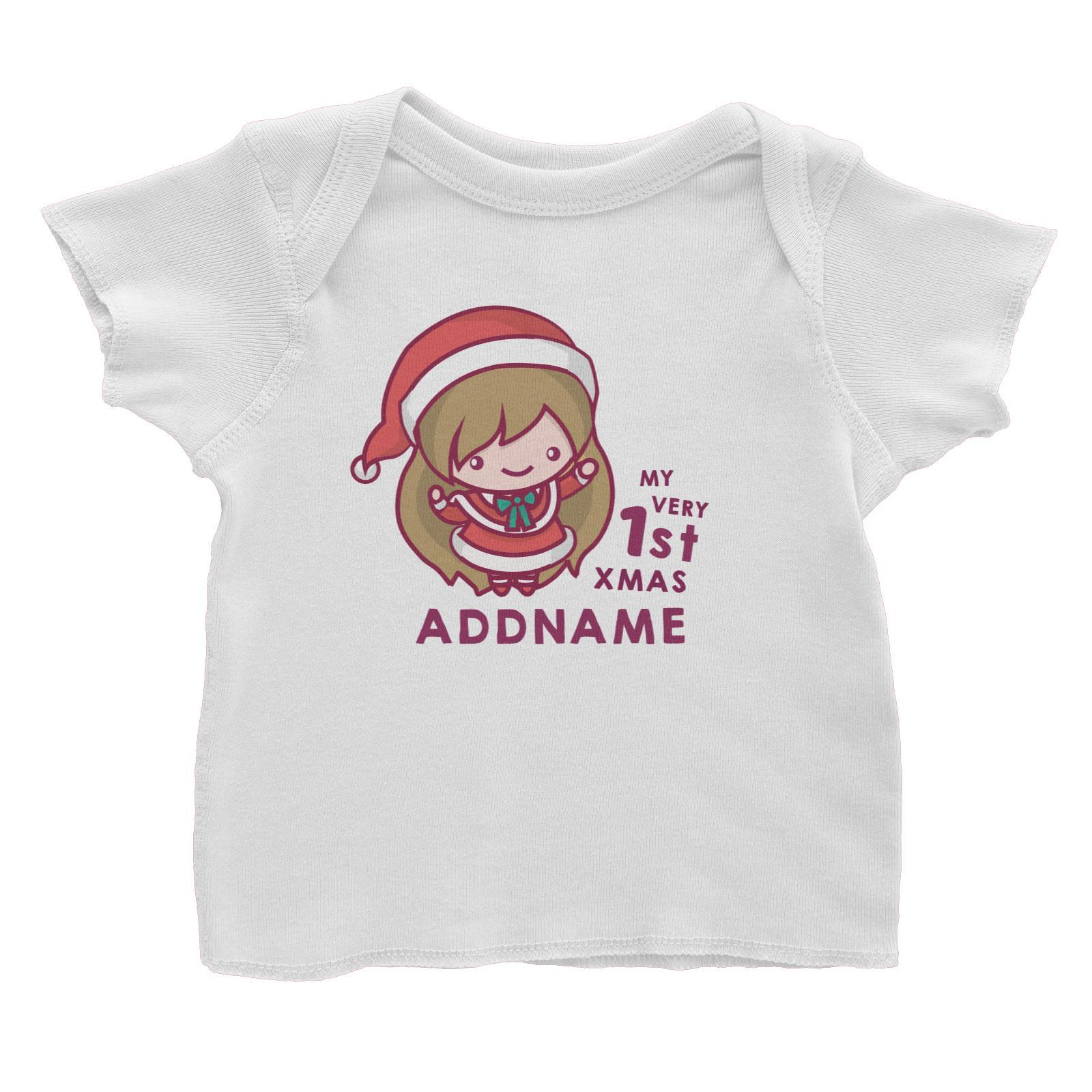 Christmas My Very 1st Santa Girl Addname Baby T-Shirt