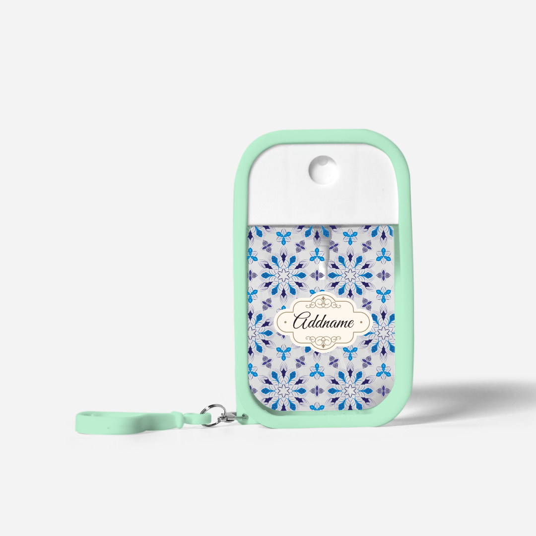Moroccan Series Refillable Hand Sanitizer with Personalisation - Arabesque Frost Pale Green