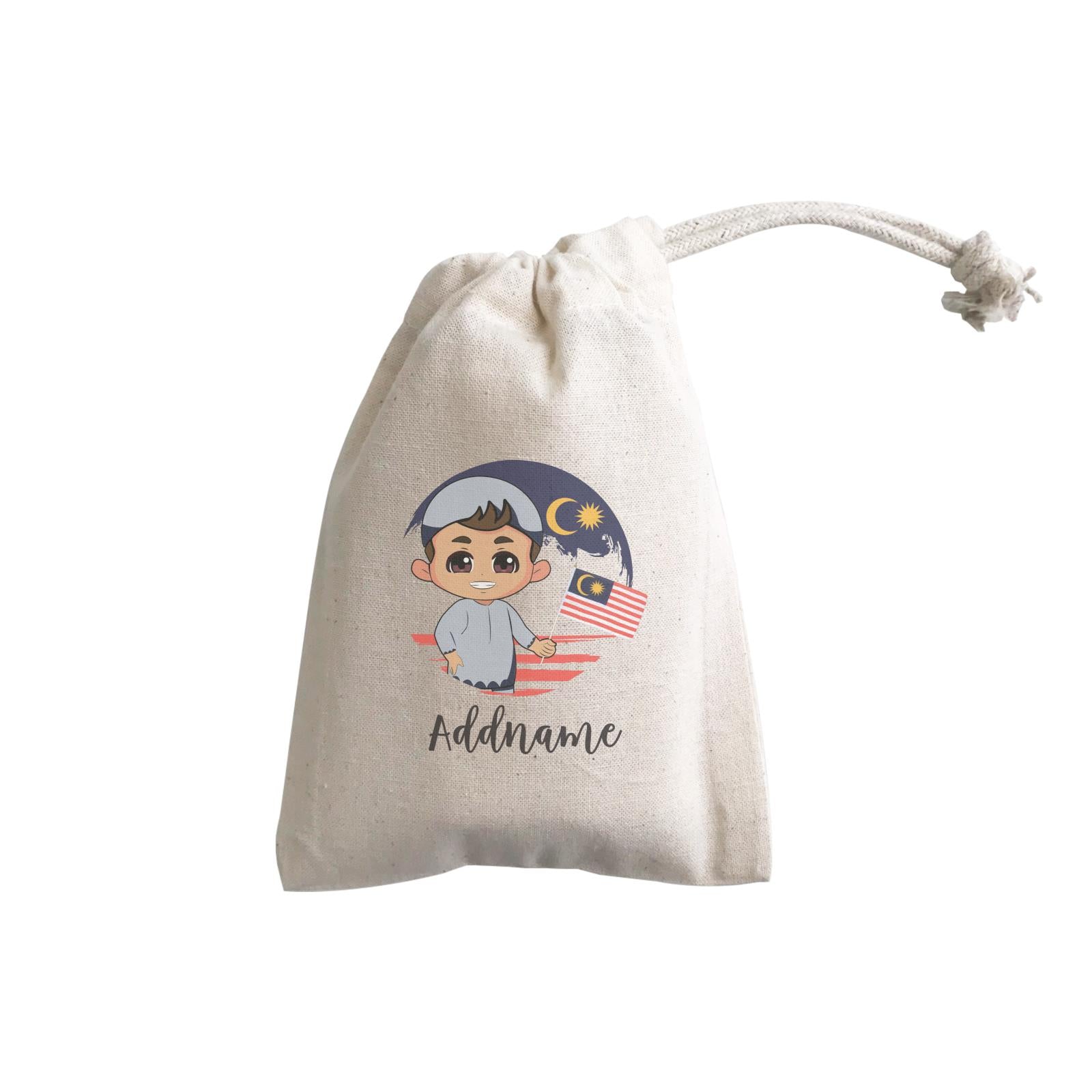 Merdeka Series Round Flag Malay Boy Addname GP Gift Pouch