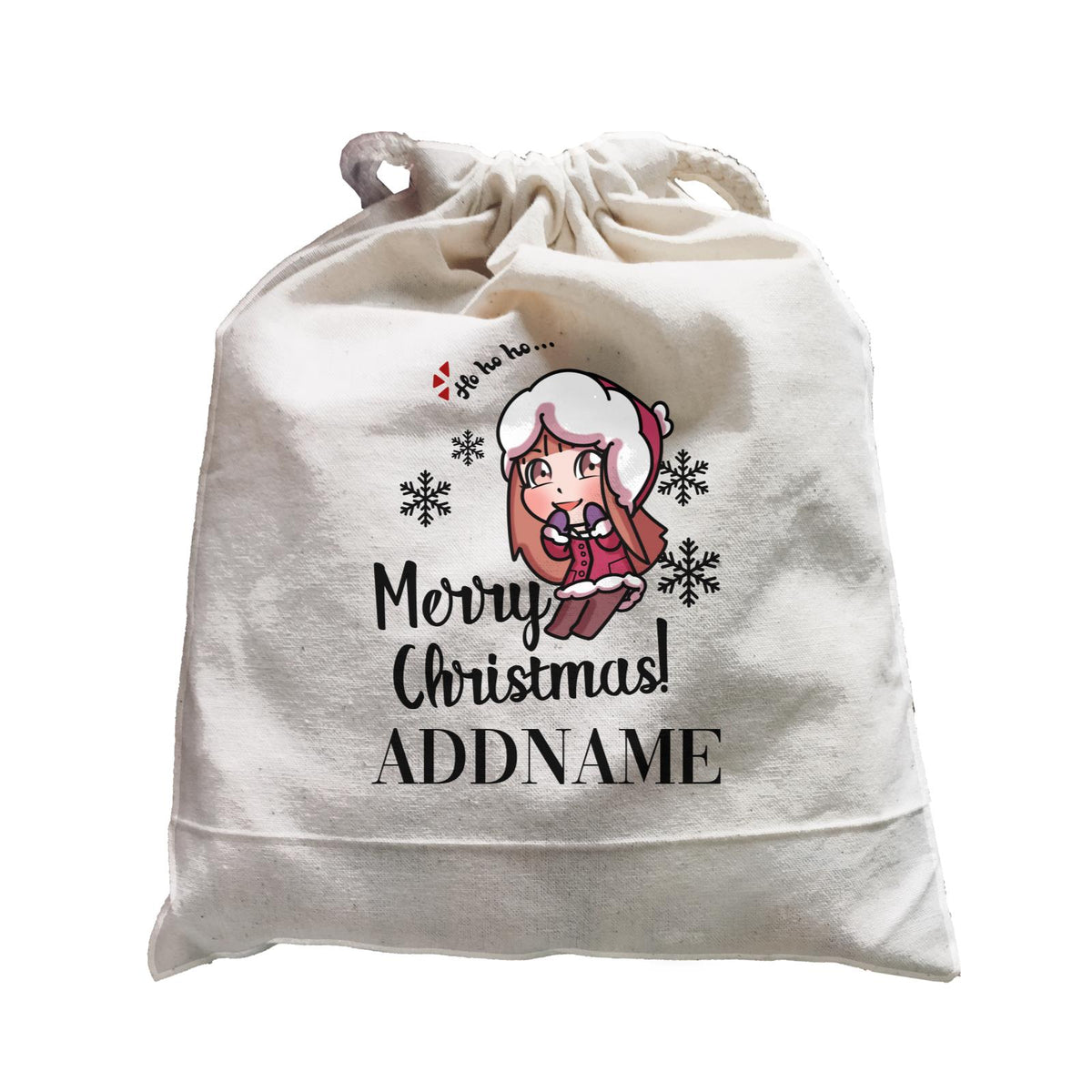 Xmas Christmas Chibi Family Little Girl Wishes Merry Christmas Satchel