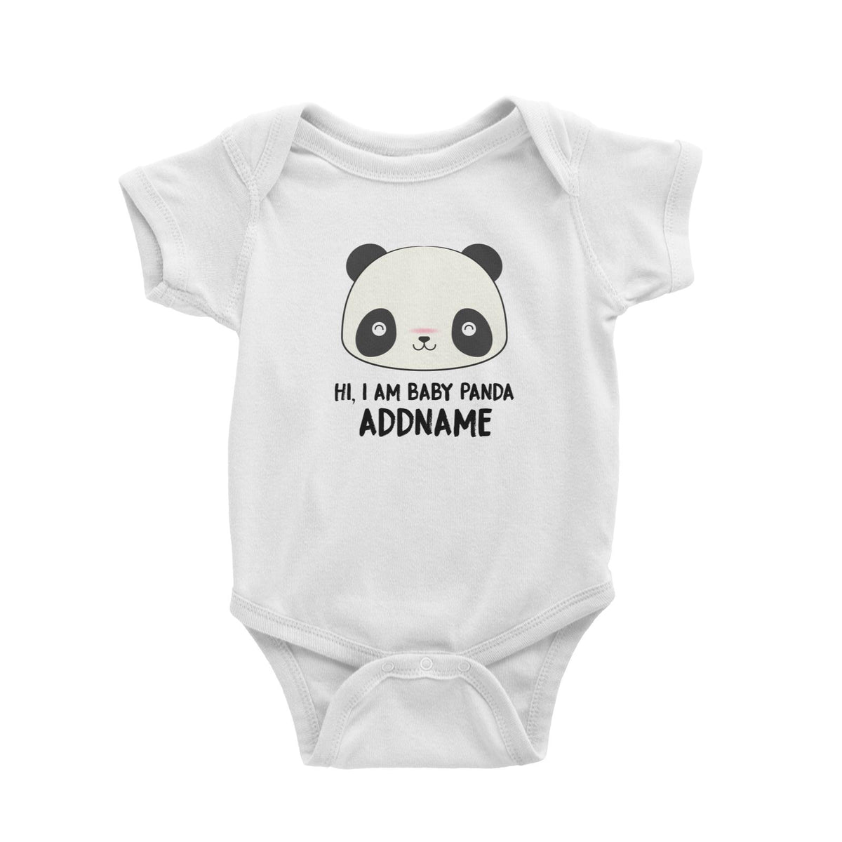 Hi I Am Baby Panda Face with Addname Baby Romper