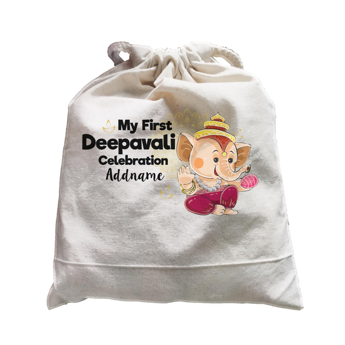 Cute Ganesha My First Diwali Celebration Addname Satchel