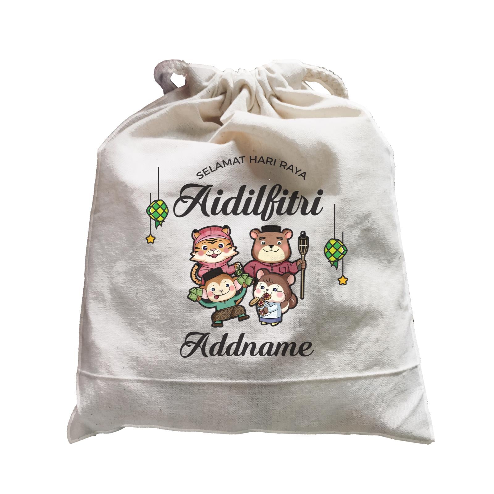 Raya Cute Animals Family Wishes Selamat Hari Raya Aidilfitri Satchel