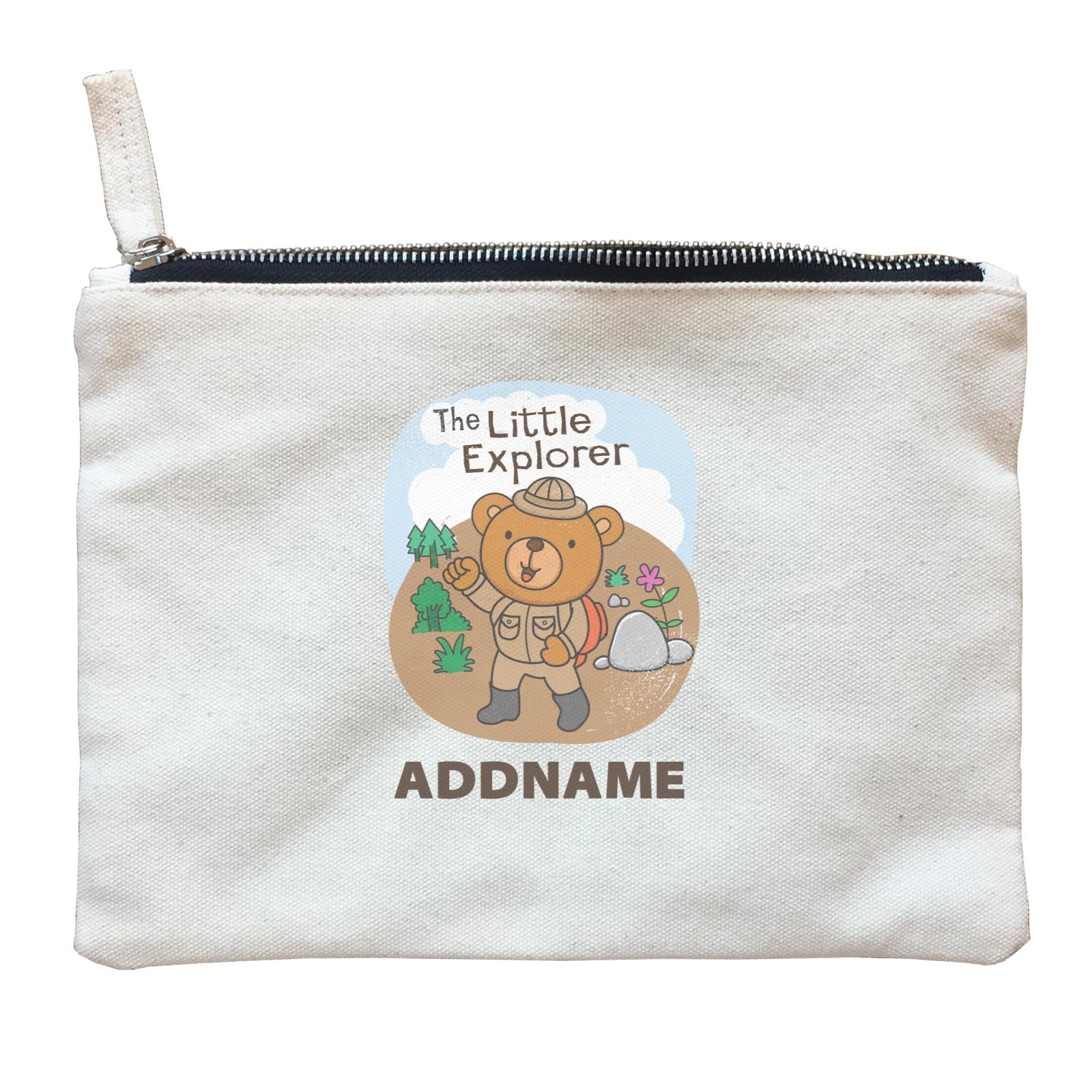 Cool Cute Animals Bear The Little Explorer Addname Zipper Pouch