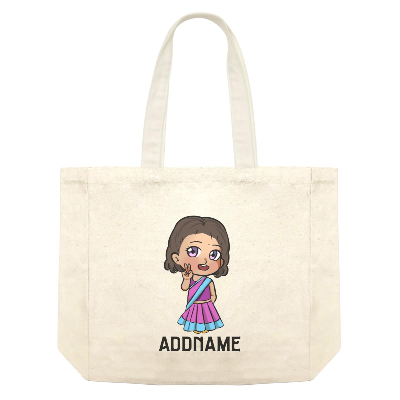 Deepavali Series Chibi Little Girl Addname Shopping Bag