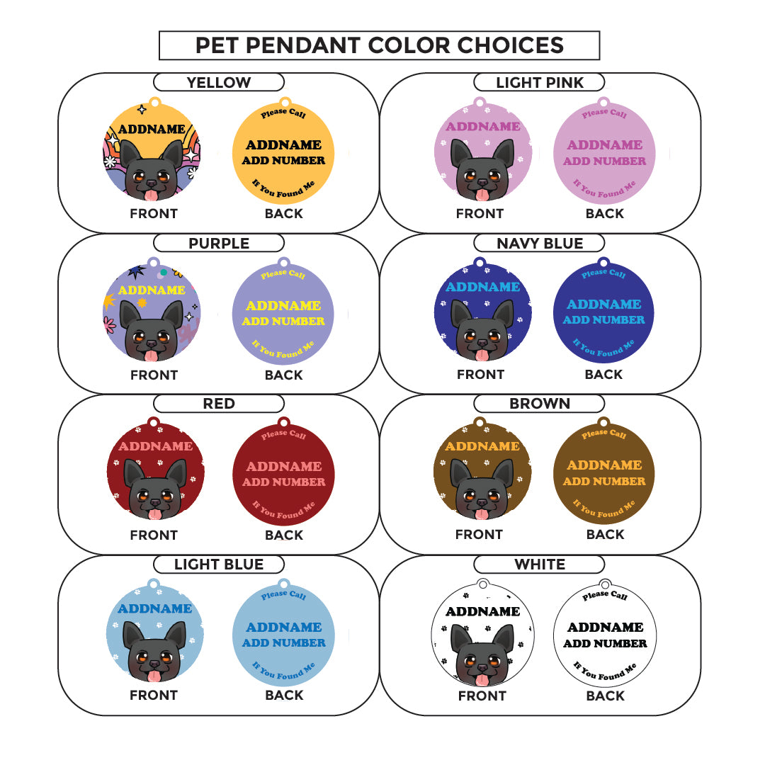 Paw Print Series - Boston Terrier Medium Dog Pet Pendant with Collar