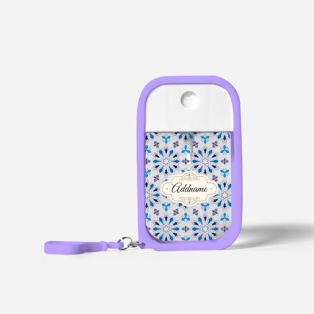 Moroccan Series Refillable Hand Sanitizer with Personalisation - Arabesque Frost Purple