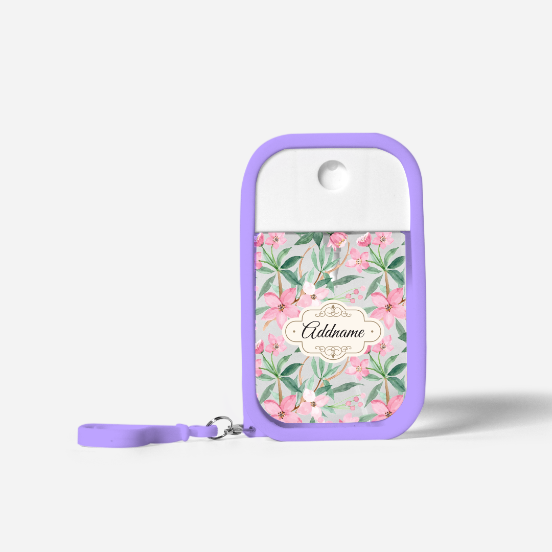 Laura Series Refillable Hand Sanitizer with Personalisation - Blossom Purple