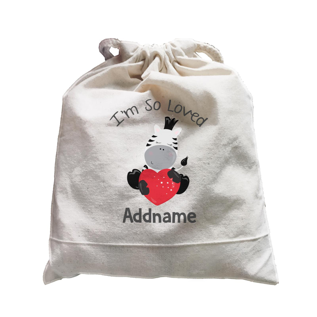 Animal Hearts I'm So Loved Zebra Addname Satchel