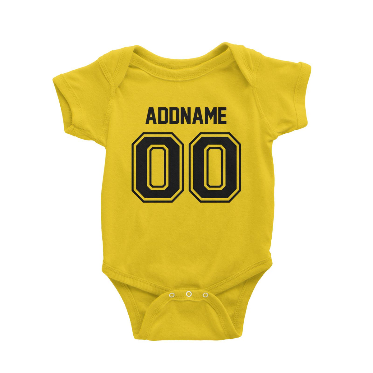 Jersey Font With Name and Number Baby Romper
