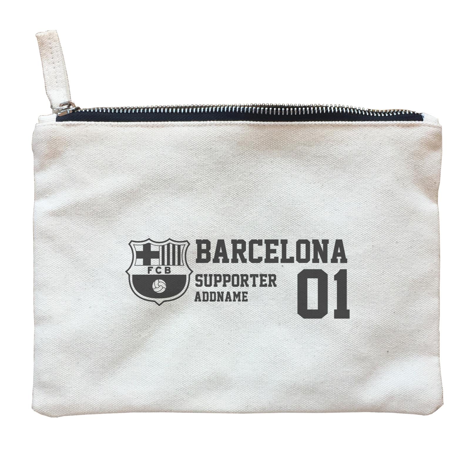 Barcelona Football Logo Supporter Accessories Addname Zipper Pouch