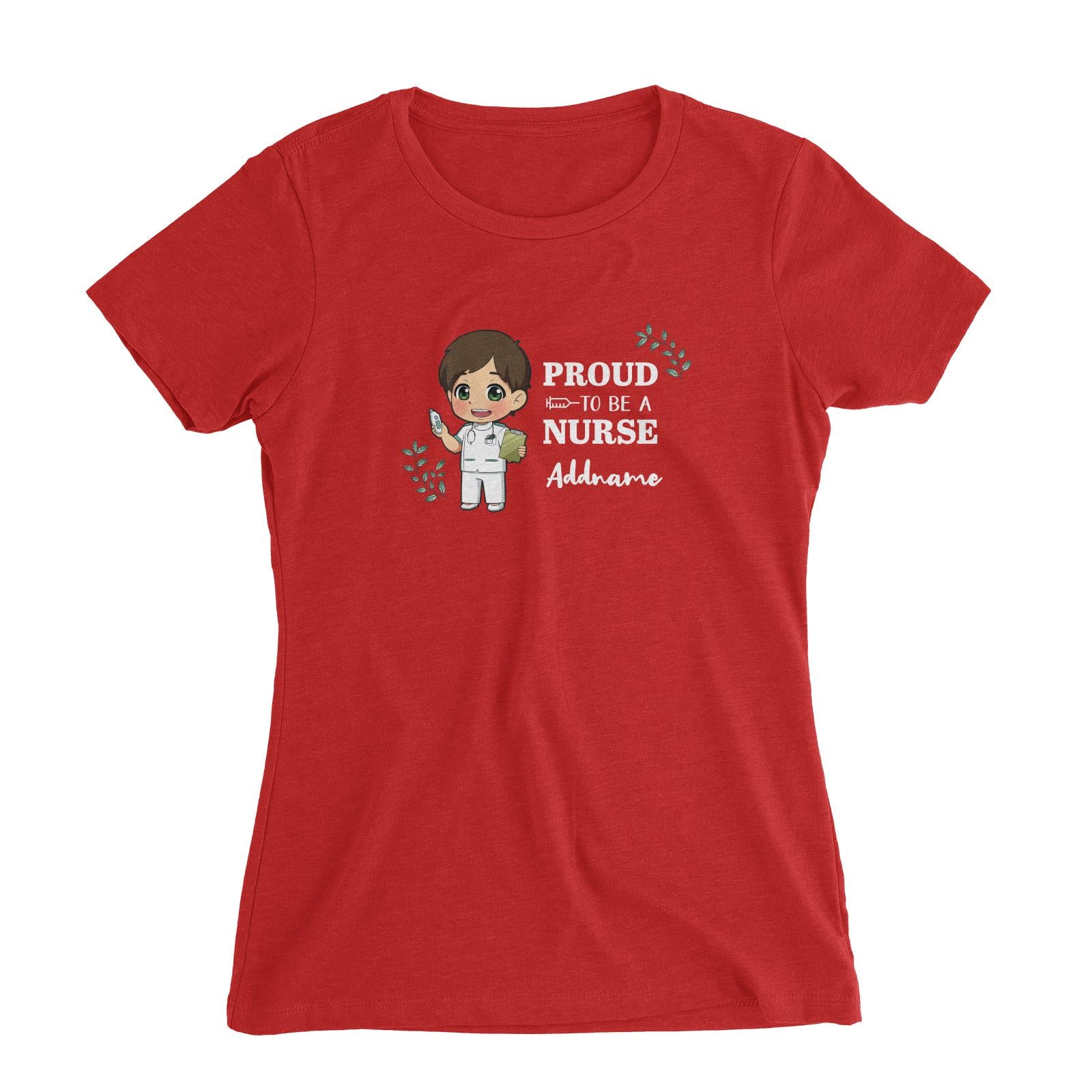 Proud To Be A Nurse Chibi Male Chinese Women's Slim Fit T-Shirt