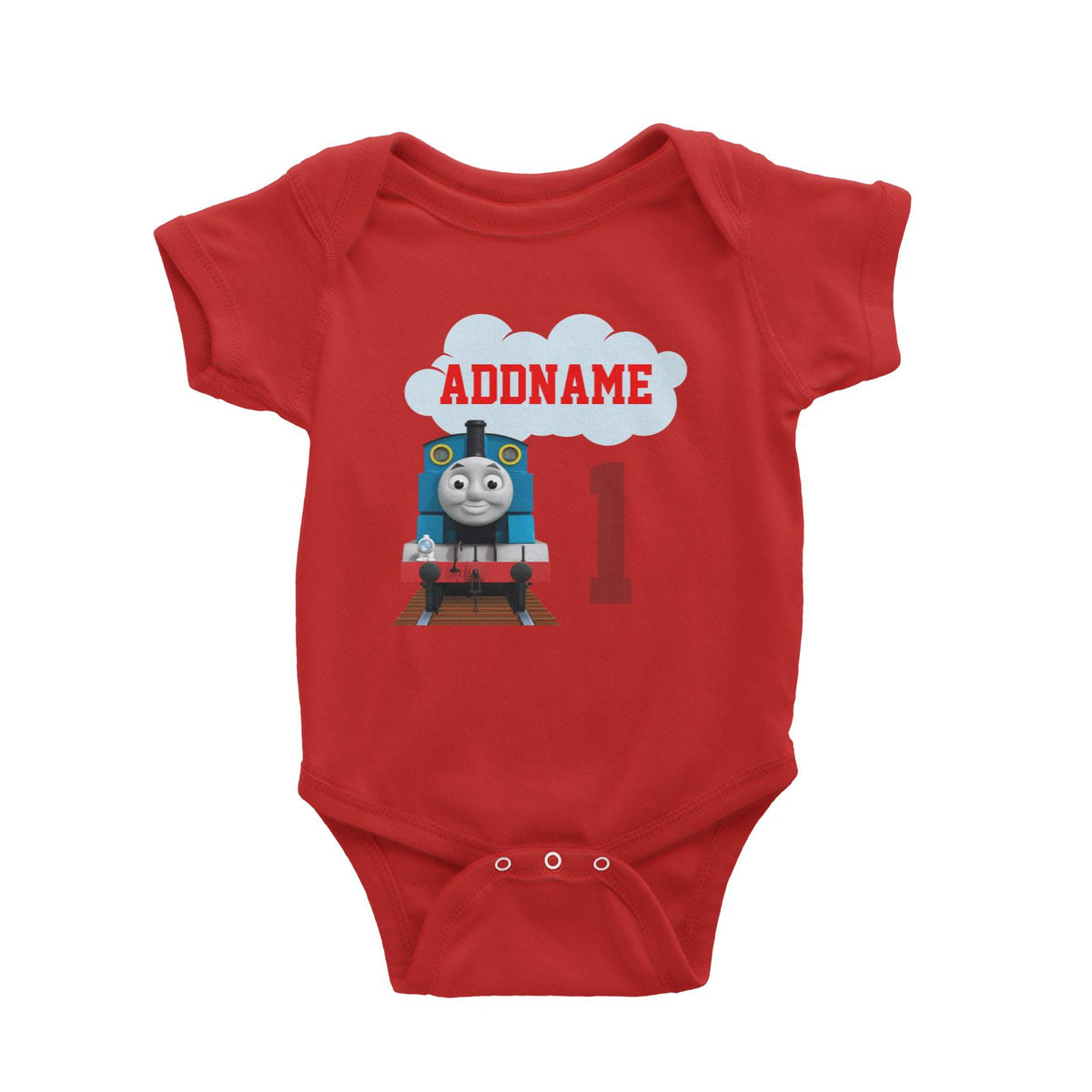 Thomas The Train Birthday Theme Personalizable with Name and Number Baby Romper