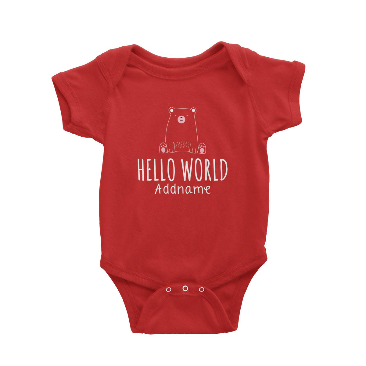 Cute Animals and Friends Series 2 Bear Hello World Addname Baby Romper