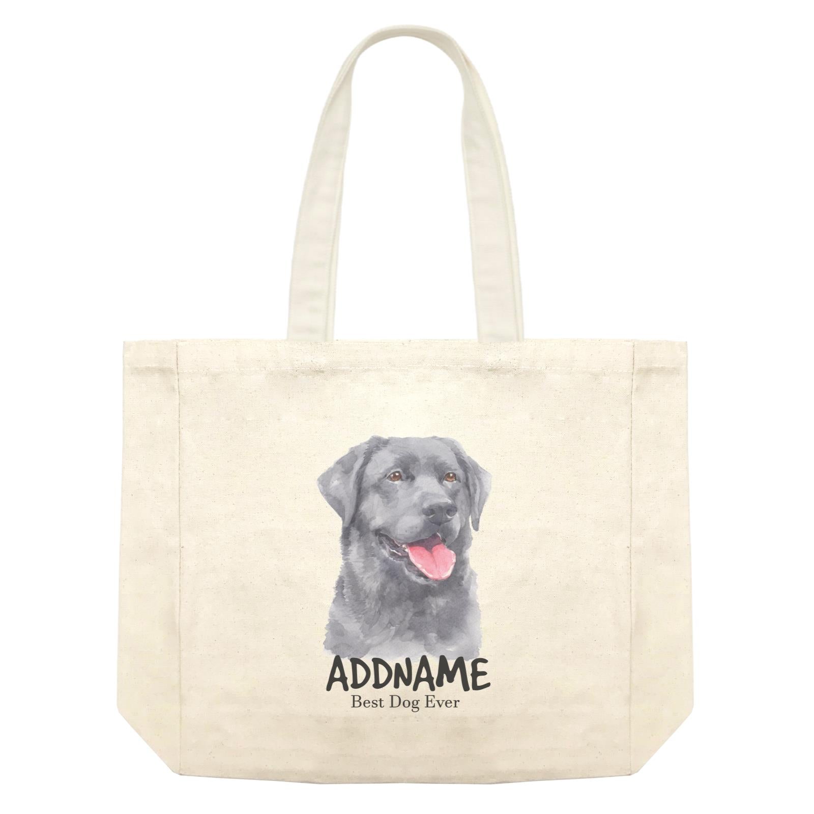 Watercolor Dog Labrador Black Best Dog Ever Addname Shopping Bag