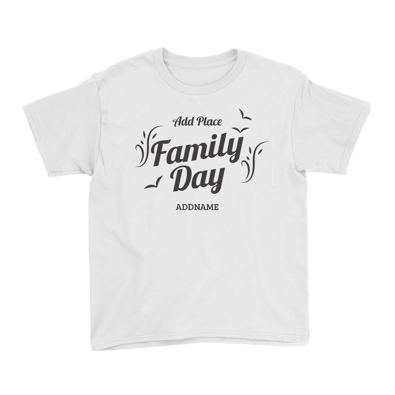 Family Day Flight Birds Icon Family Day Addname And Add Place Kid T-Shirt