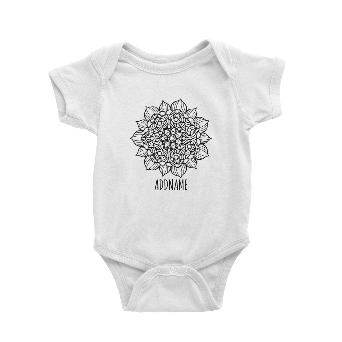 Monochrome Mandala 2 Addname Baby Romper