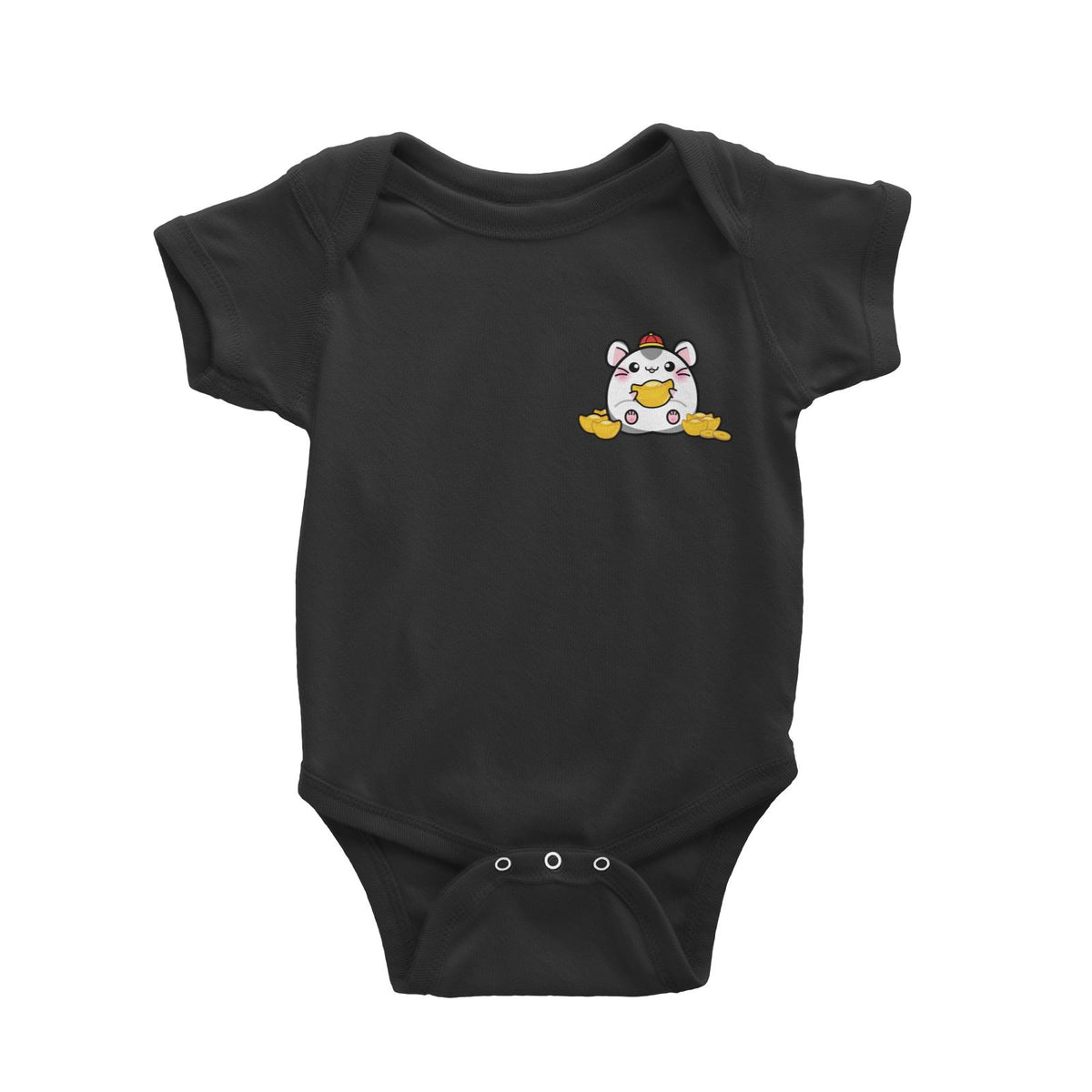 Prosperous Pocket Mouse Series Golden Jim Wishes Happy Prosperity Baby Romper
