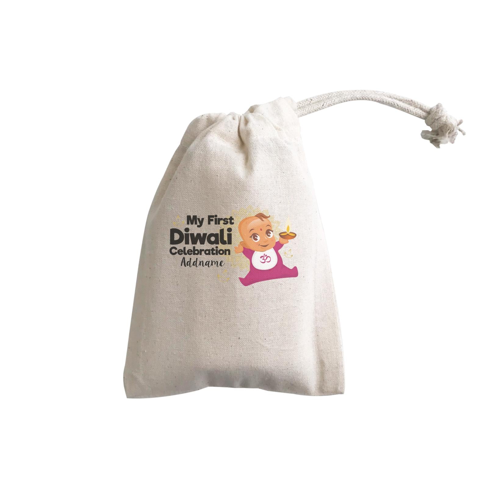 Cute Baby My First Diwali Celebration Addname GP Gift Pouch