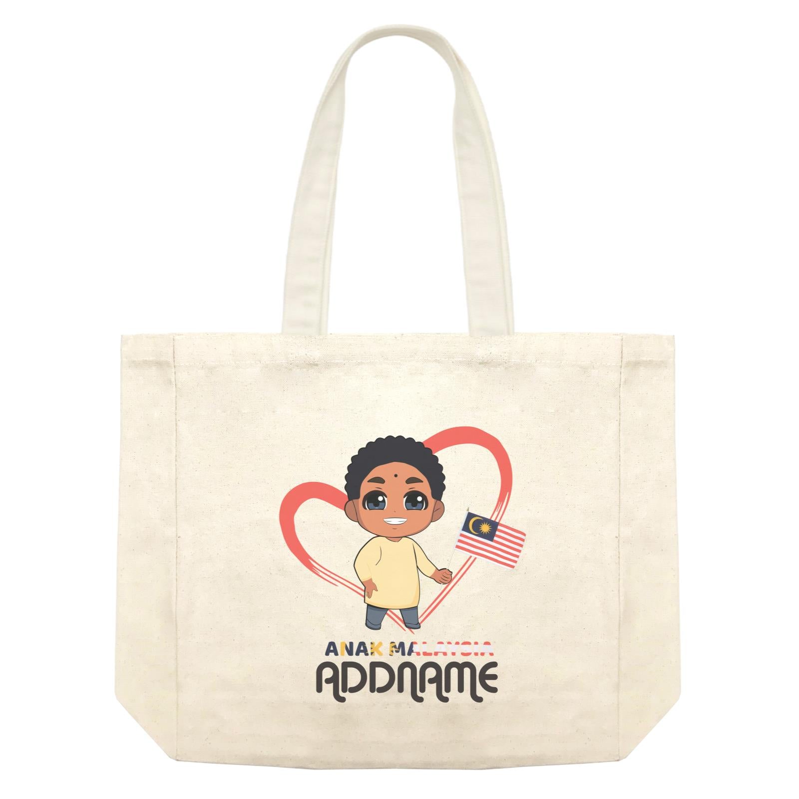 Merdeka Series Anak Malaysia Love Indian Boy Addname Shopping Bag