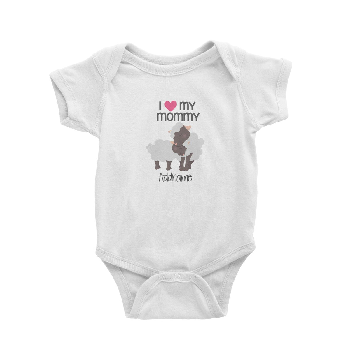 Animal &amp;Loved Ones Sheep I Love My Mommy Addname Baby Romper