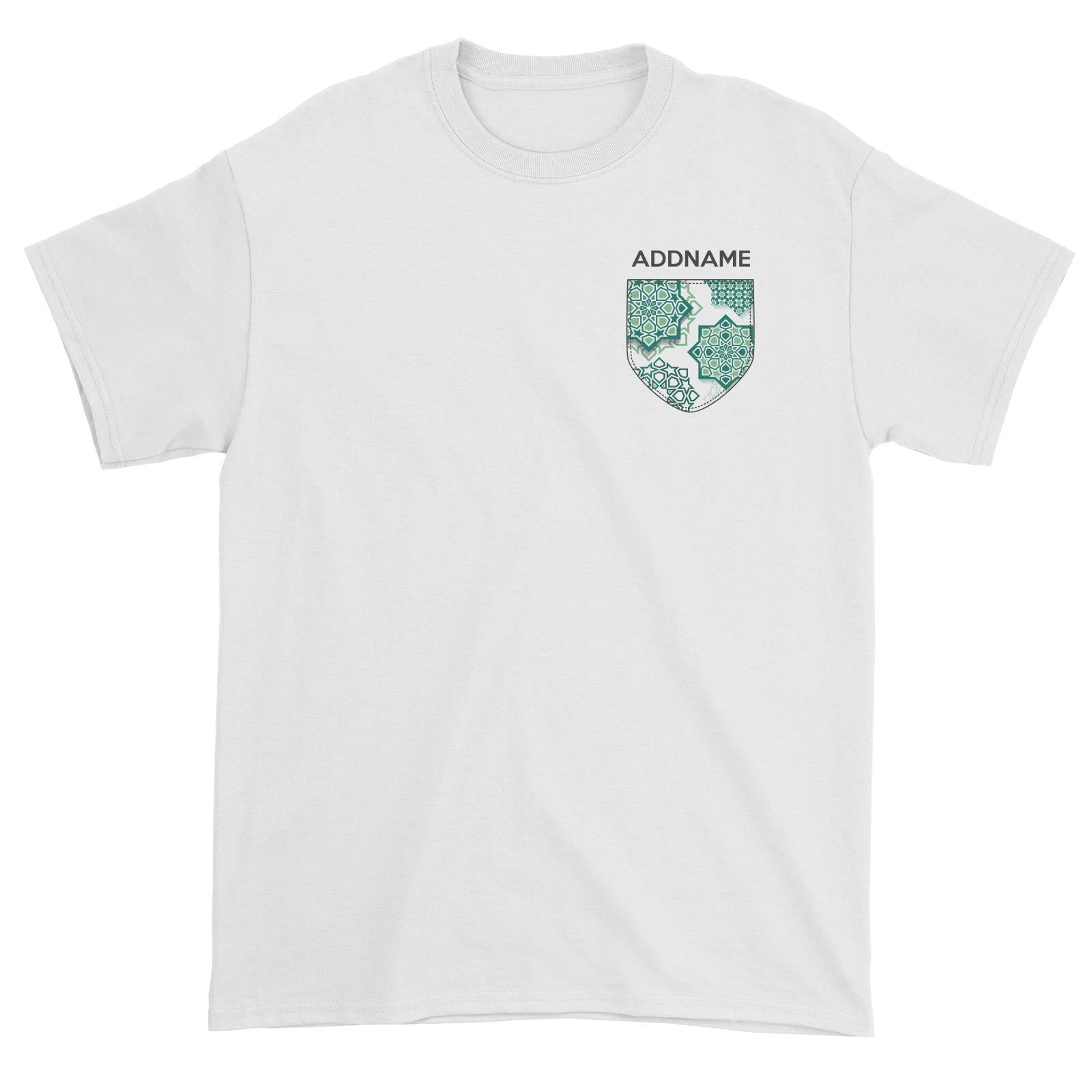 Raya Pocket Green Islamic Geomatric Addname Unisex T-Shirt