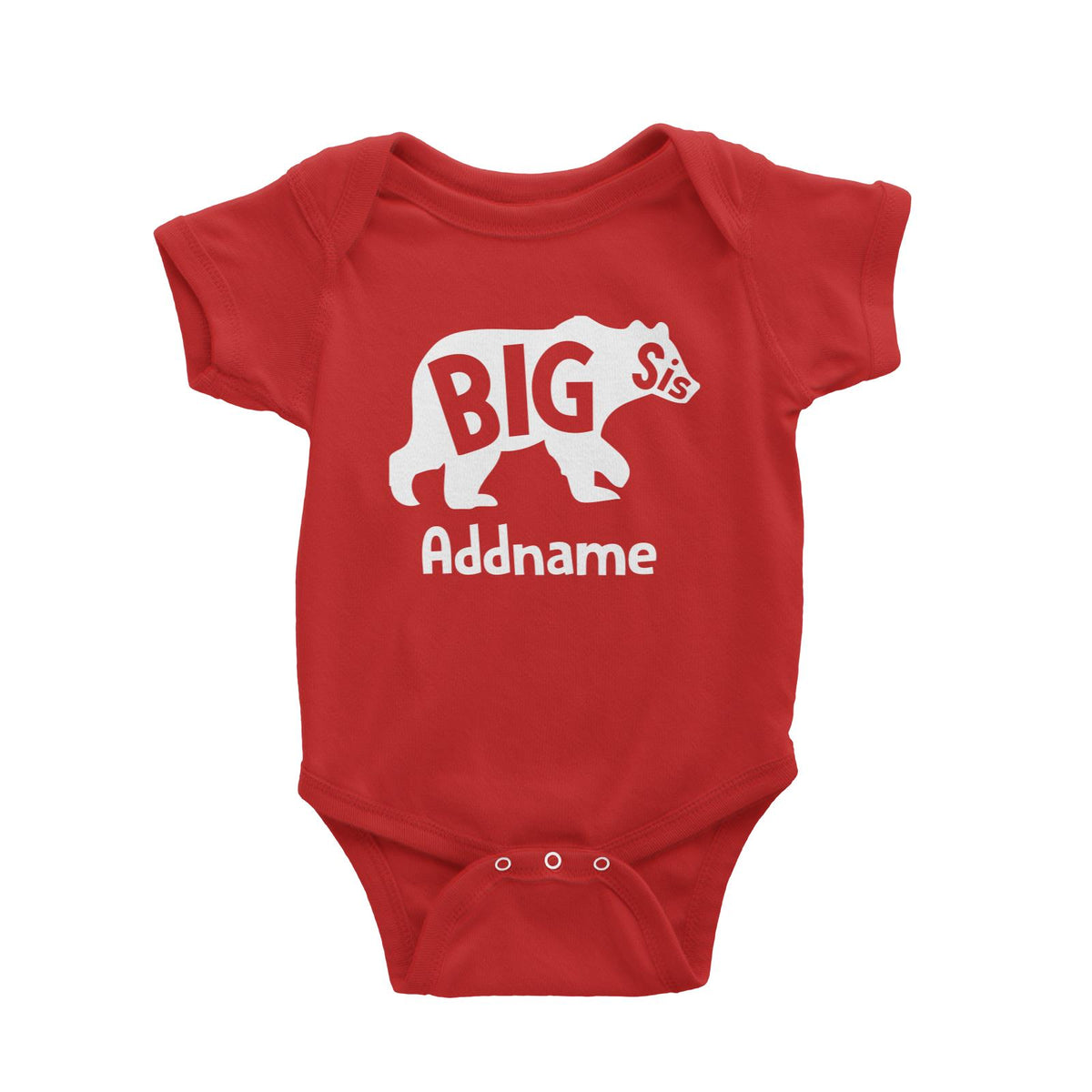 Big Sis Bear Silhouette Baby Romper