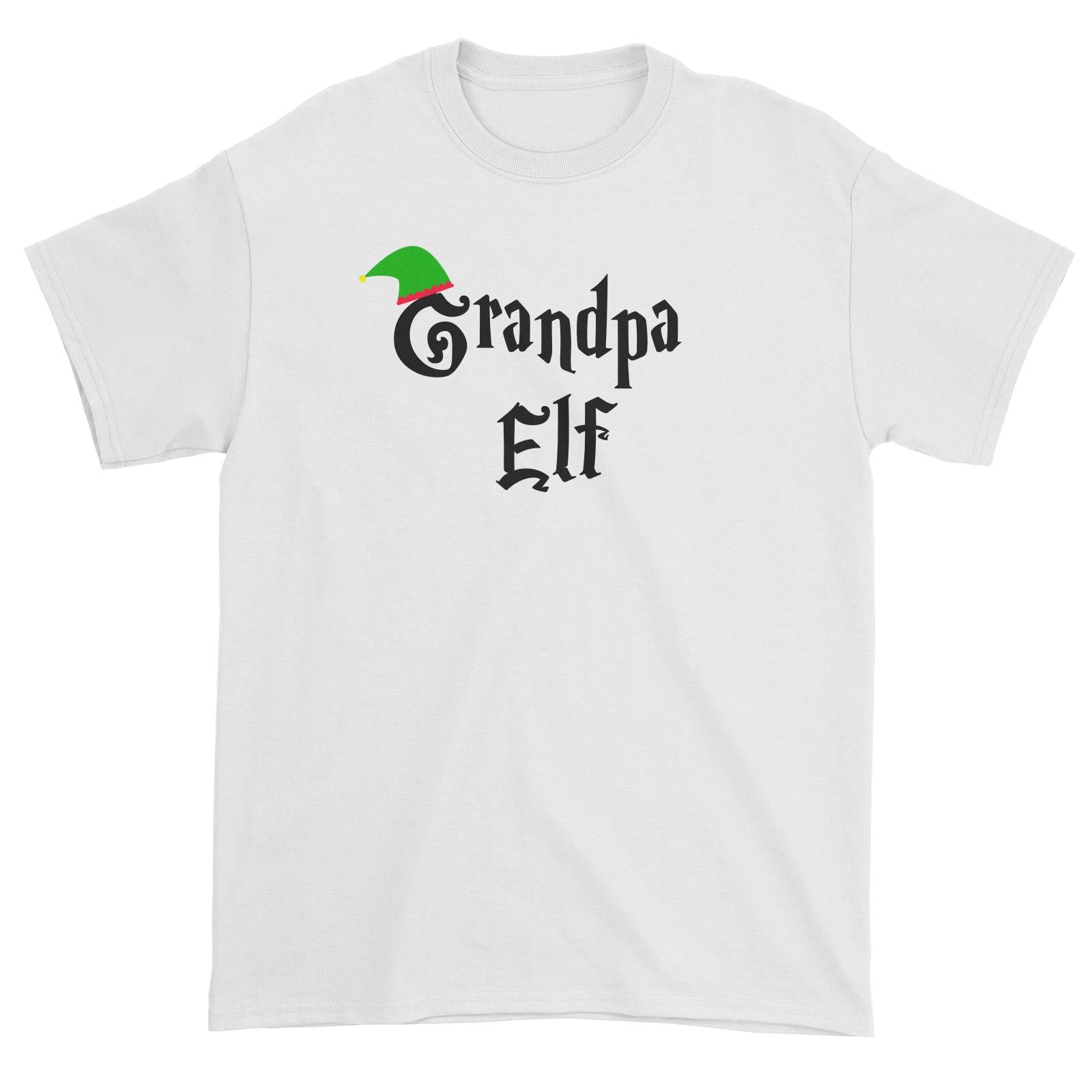 Grandpa Elf With Hat Unisex T-Shirt Christmas Matching Family