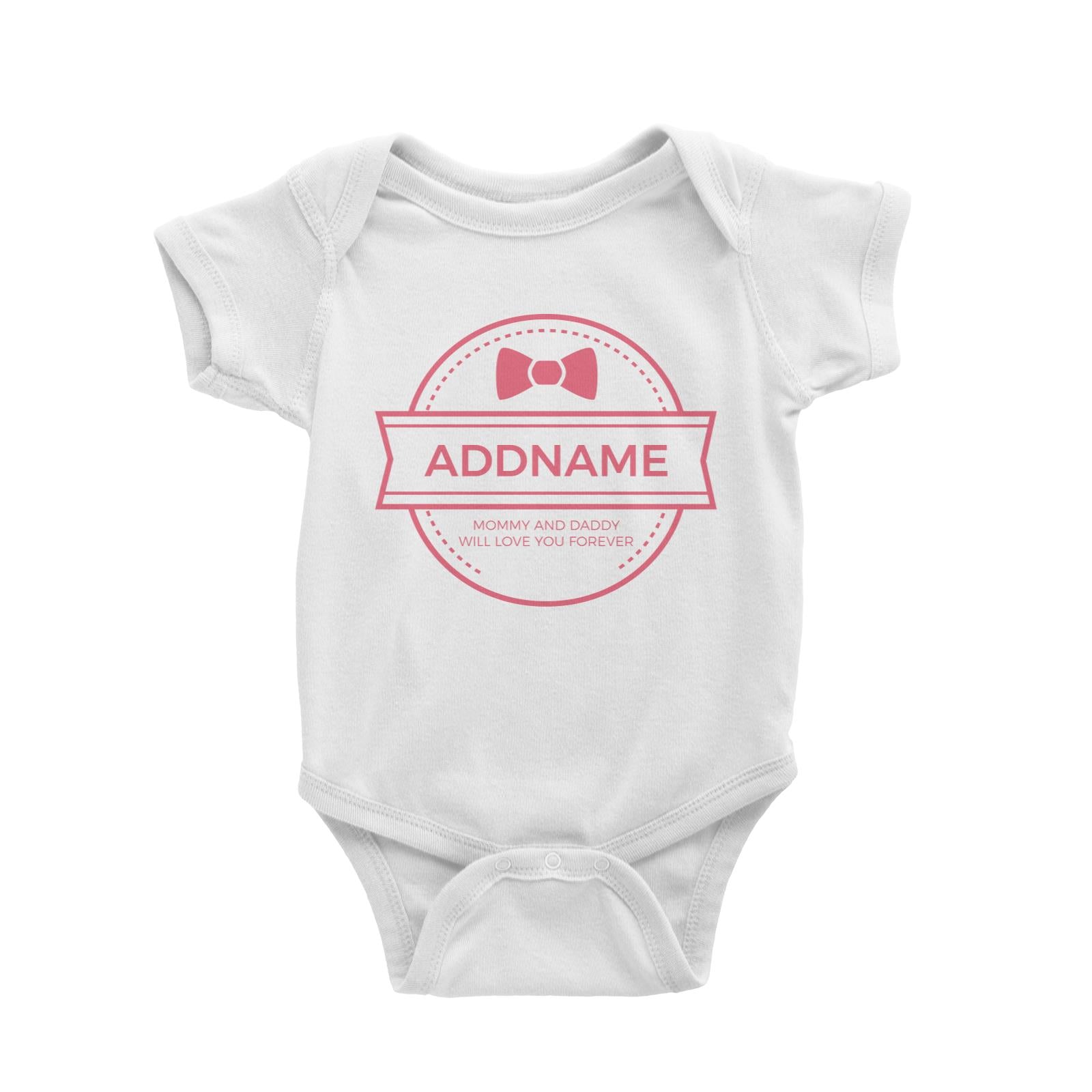 Ribbon Emblem Personalizable with Name and Text Baby Romper