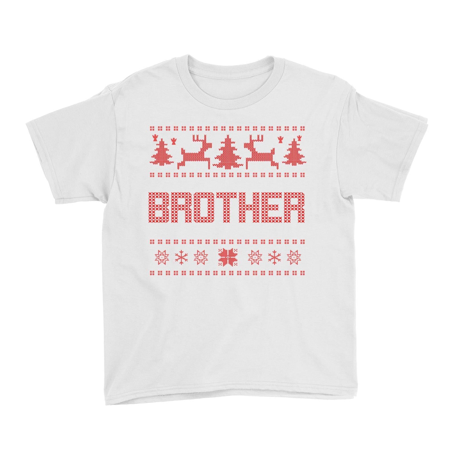 Christmas Sweater Brother Kid's T-Shirt  Matching Family