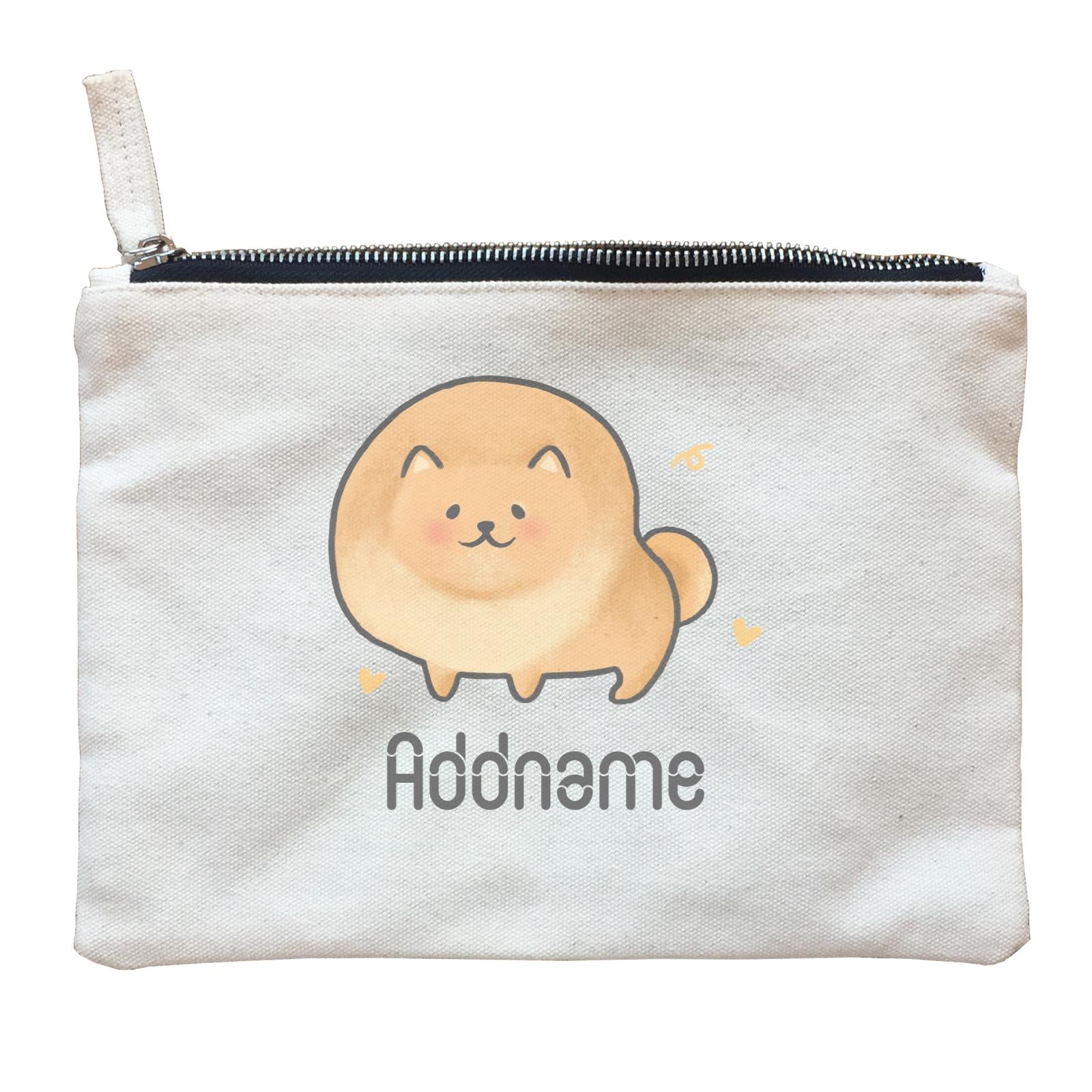 Cute Hand Drawn Style Pomeranian Addname Zipper Pouch