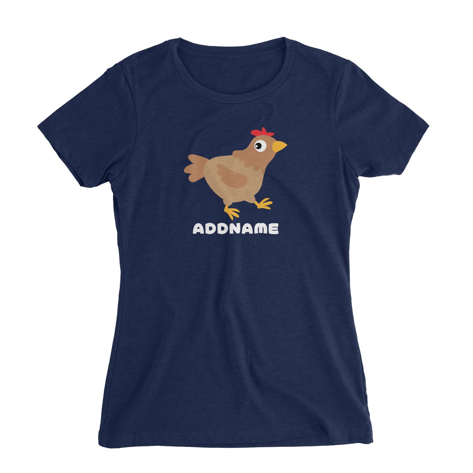 Farm Hen Chicken Addname Women's Slim Fit T-Shirt