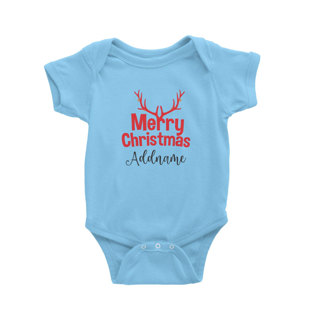 Christmas Series Antler Merry Christmas Baby Romper
