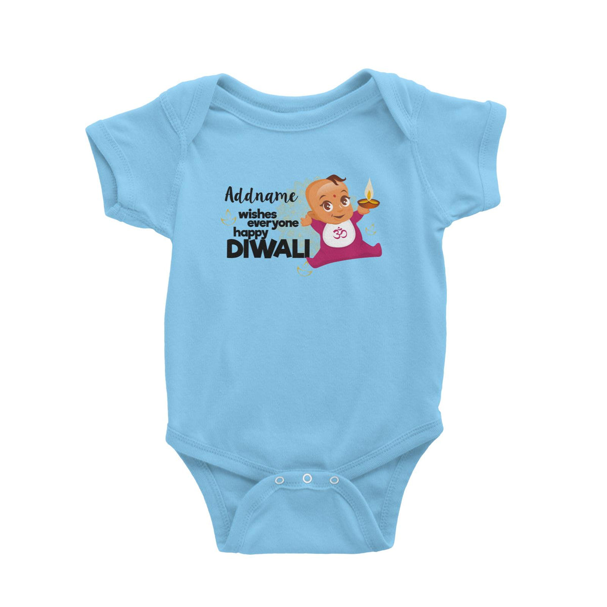 Cute Baby Wishes Everyone Happy Diwali Addname Baby Romper