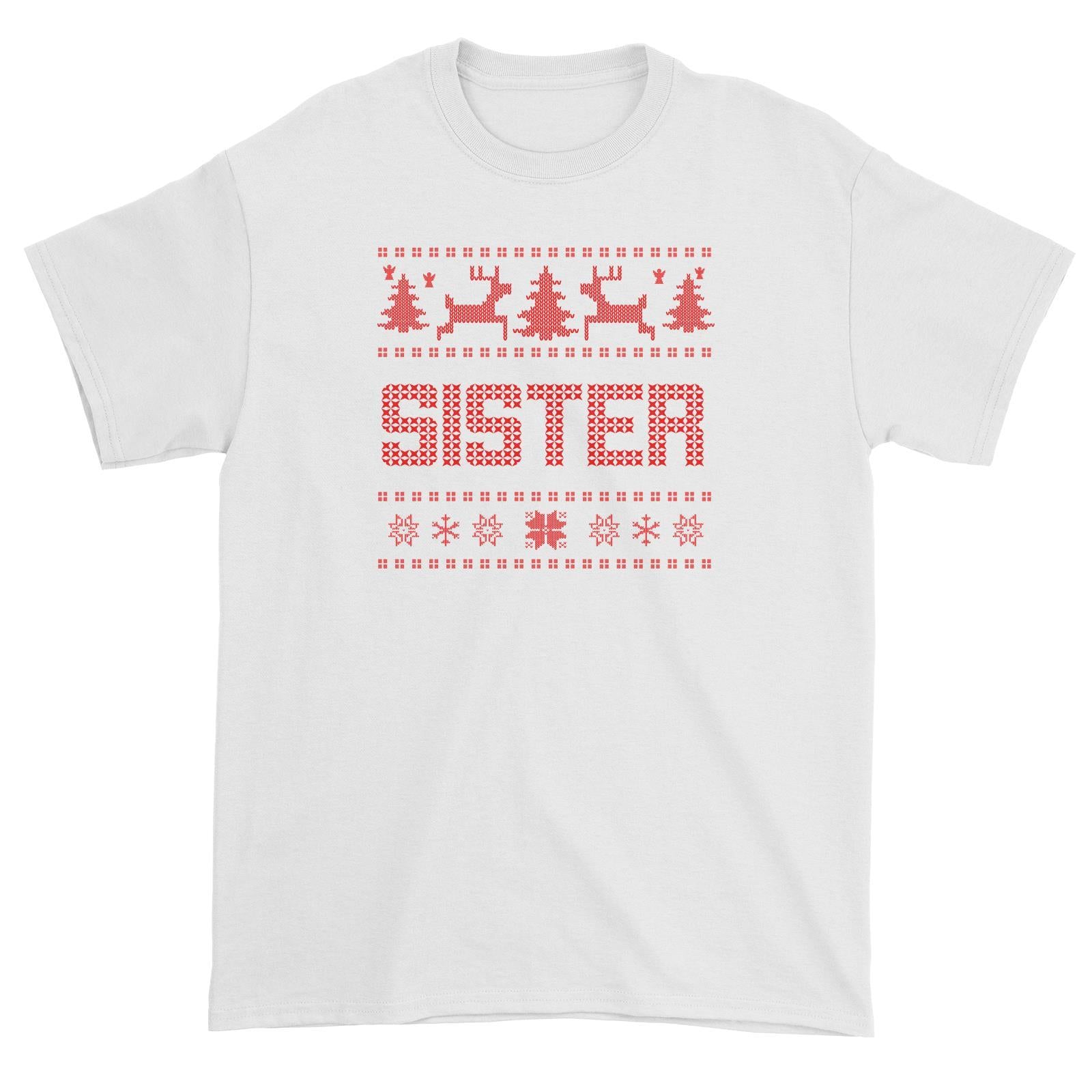 Christmas Sweater Sister Unisex T-Shirt  Matching Family