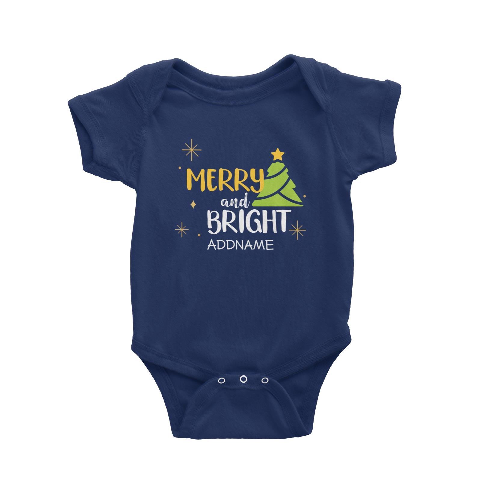 Xmas Merry and Bright with Christmas Tree Baby Romper