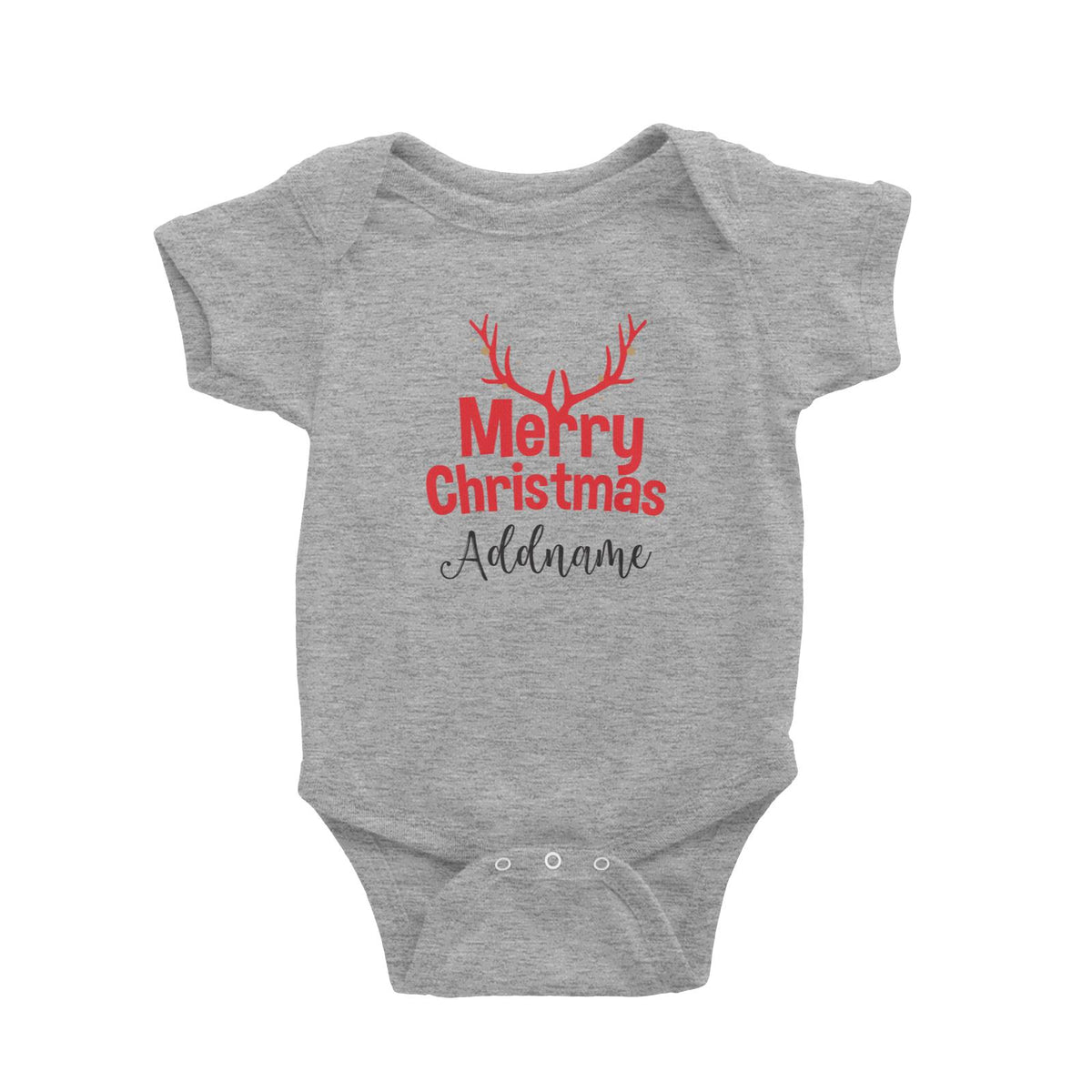 Christmas Series Antler Merry Christmas Baby Romper