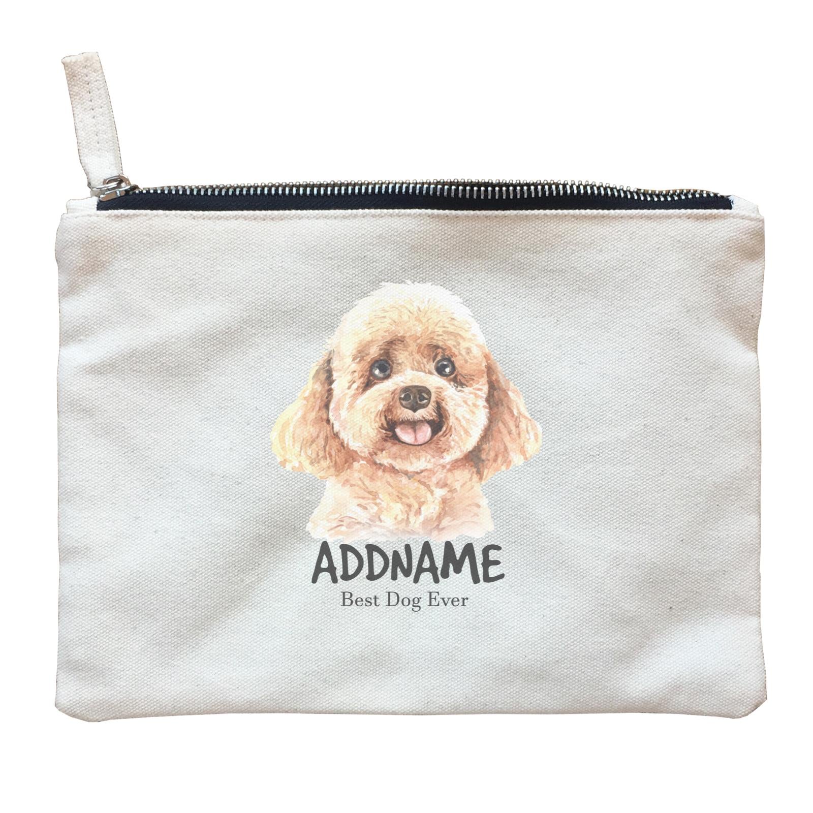 Watercolor Dog Poodle Dog Best Dog Ever Addname Zipper Pouch