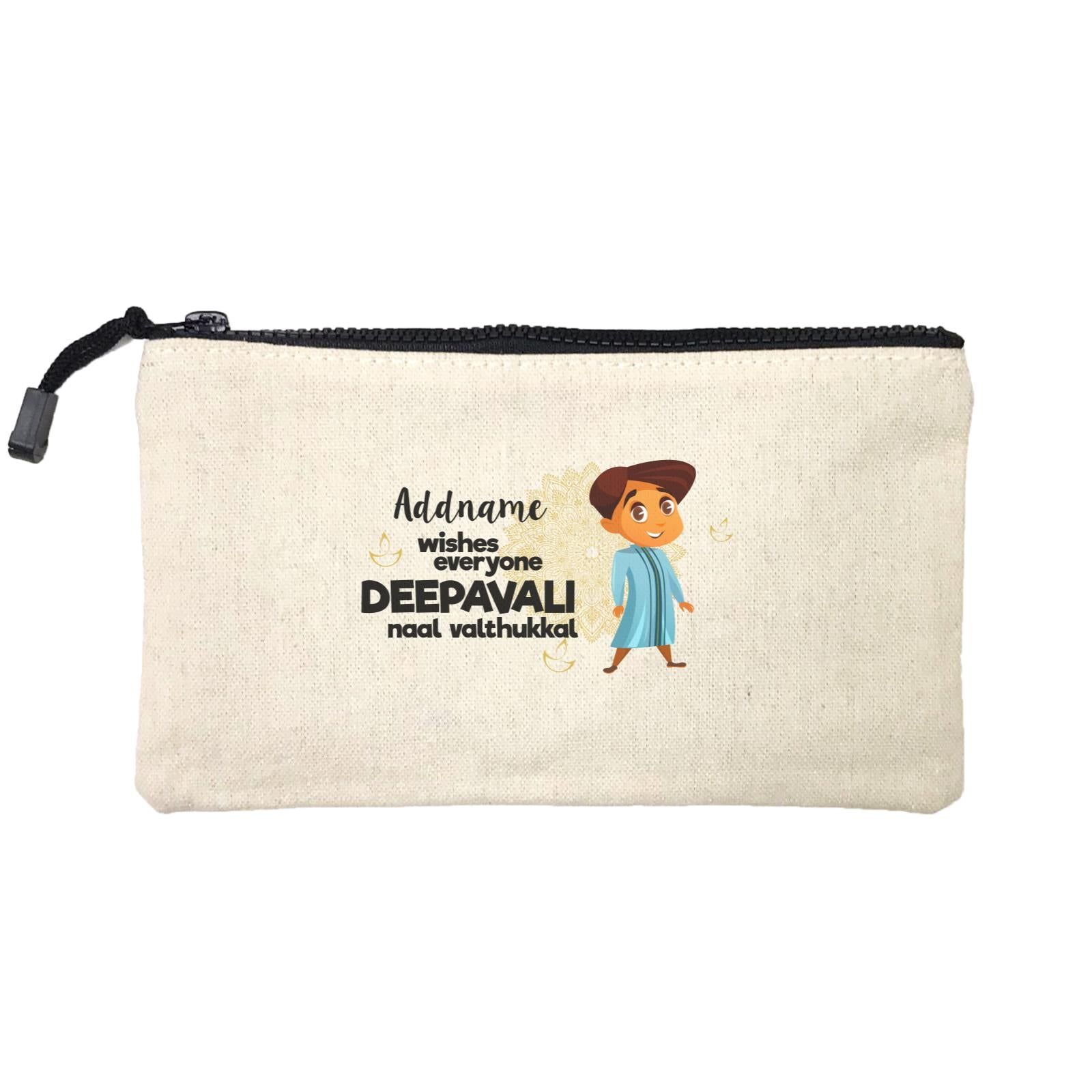 Cute Boy Wishes Everyone Deepavali Addname Mini Accessories Stationery Pouch
